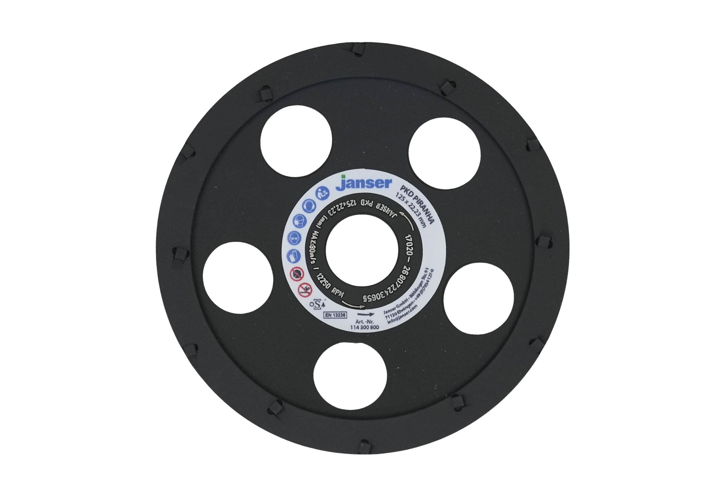 Diamant-Schleifscheibe, d=125mm, PKD Piranha, schwarz